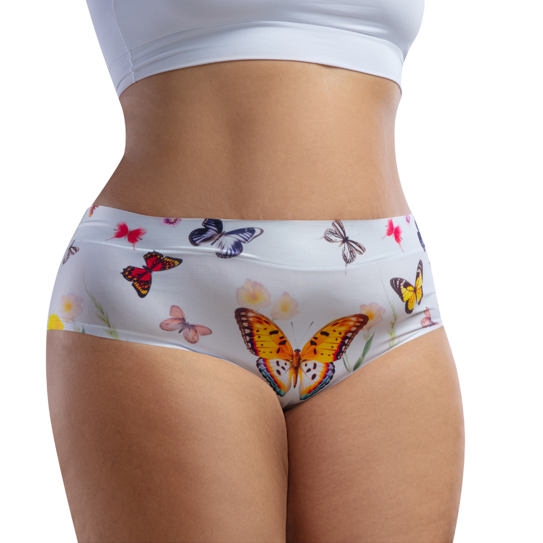 Memème Women’s Ultra-Comfortable Butterfly– Bliss  - Queen Size Panties | Original Prints, Unique Designs | Breathable Cotton Crotch, Stretchy Fit, Soft Flat Seams, No Elastic Bands | Style: High Waisted Brief | Everyday Use-0