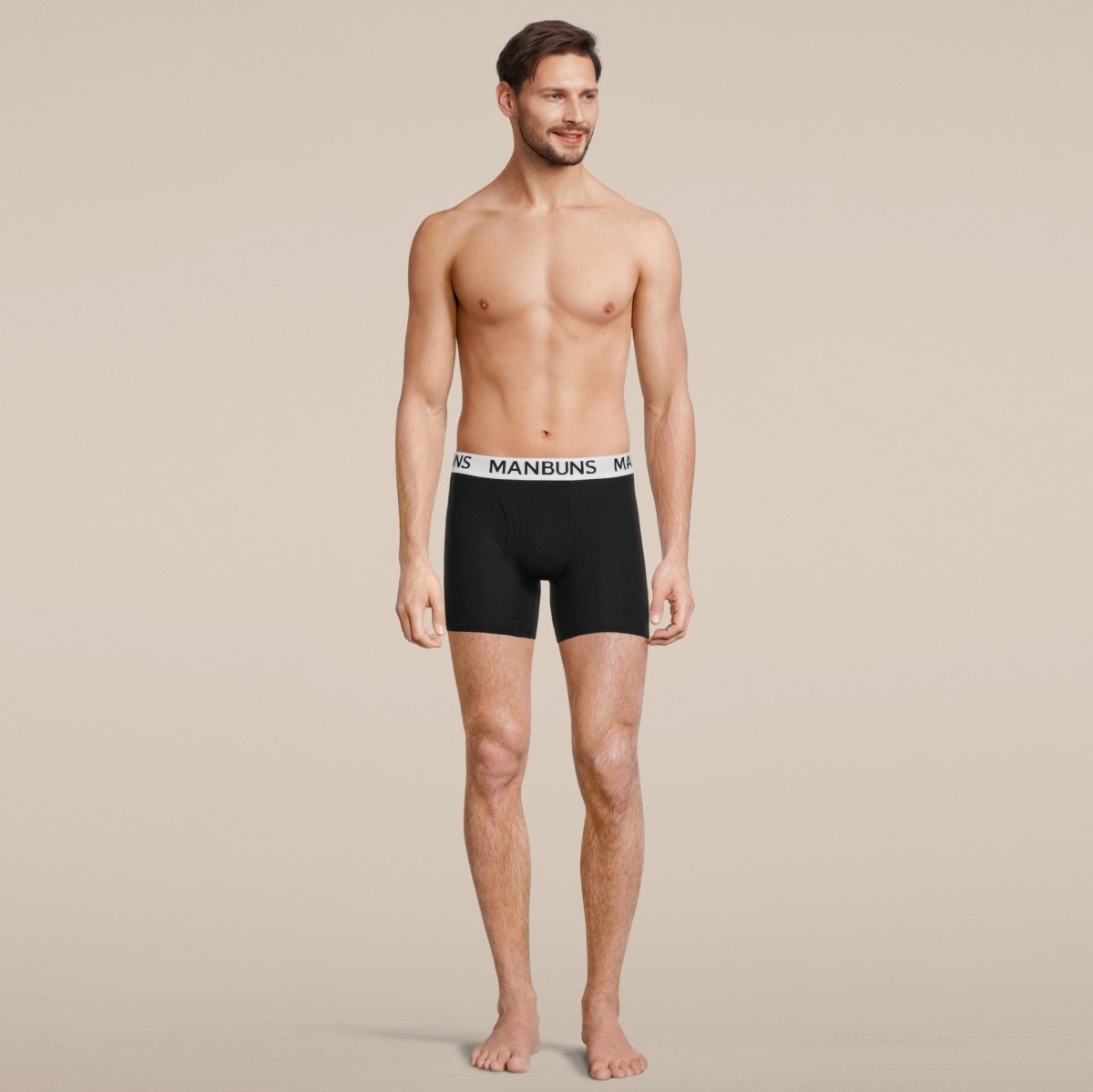 Men's Classic Black Boxer Brief Underwear with Pouch-1