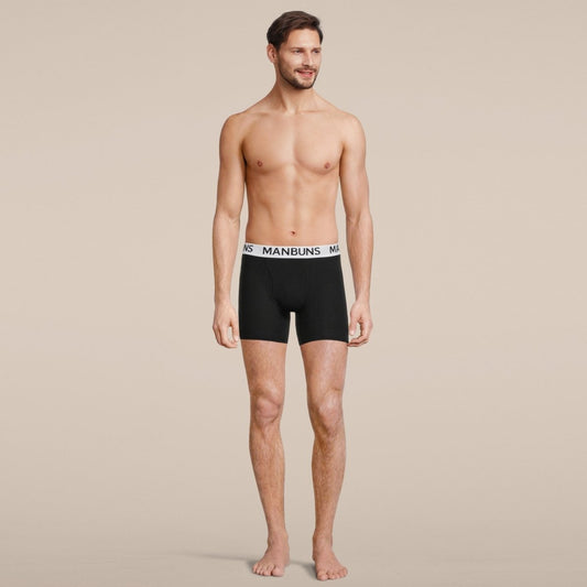 Men's Classic Black Boxer Brief Underwear with Pouch-1