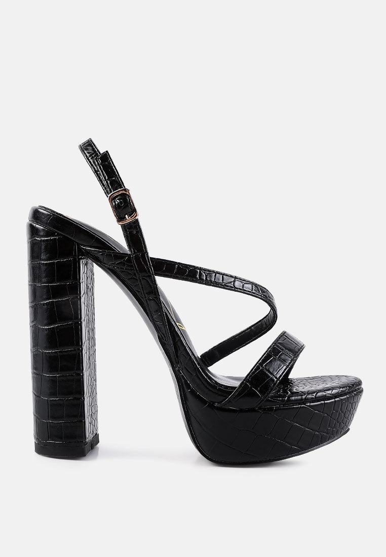 Slegs Slingback Block High Heeled Sandals-5