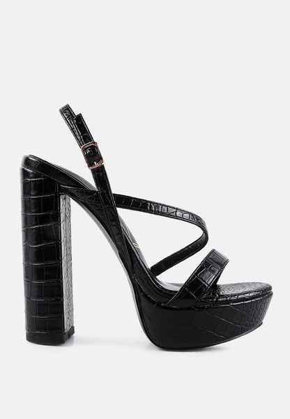 Slegs Slingback Block High Heeled Sandals-5