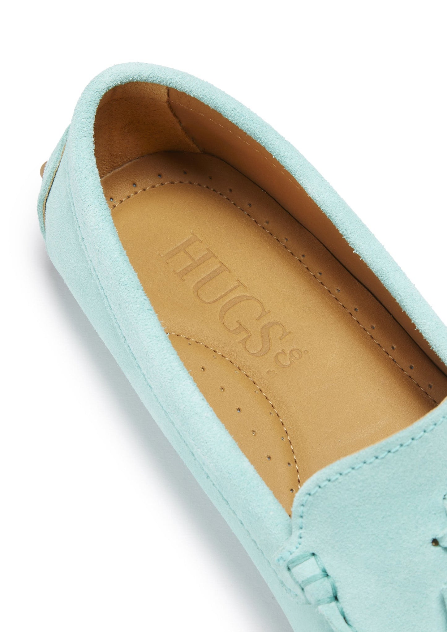 Women's Tasselled Driving Loafers, aqua suede-3