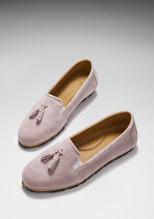 Women's Tasselled Espadrilles, powder pink suede-1