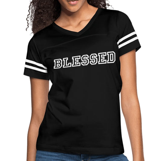 Womens Graphic Vintage Tee - Blessed Sport T-shirt-0