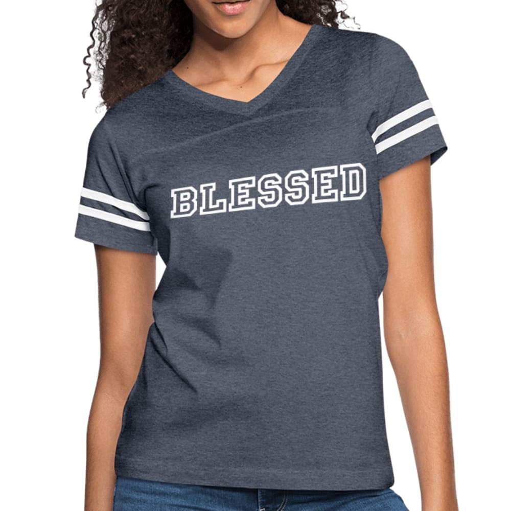 Womens Graphic Vintage Tee - Blessed Sport T-shirt-3