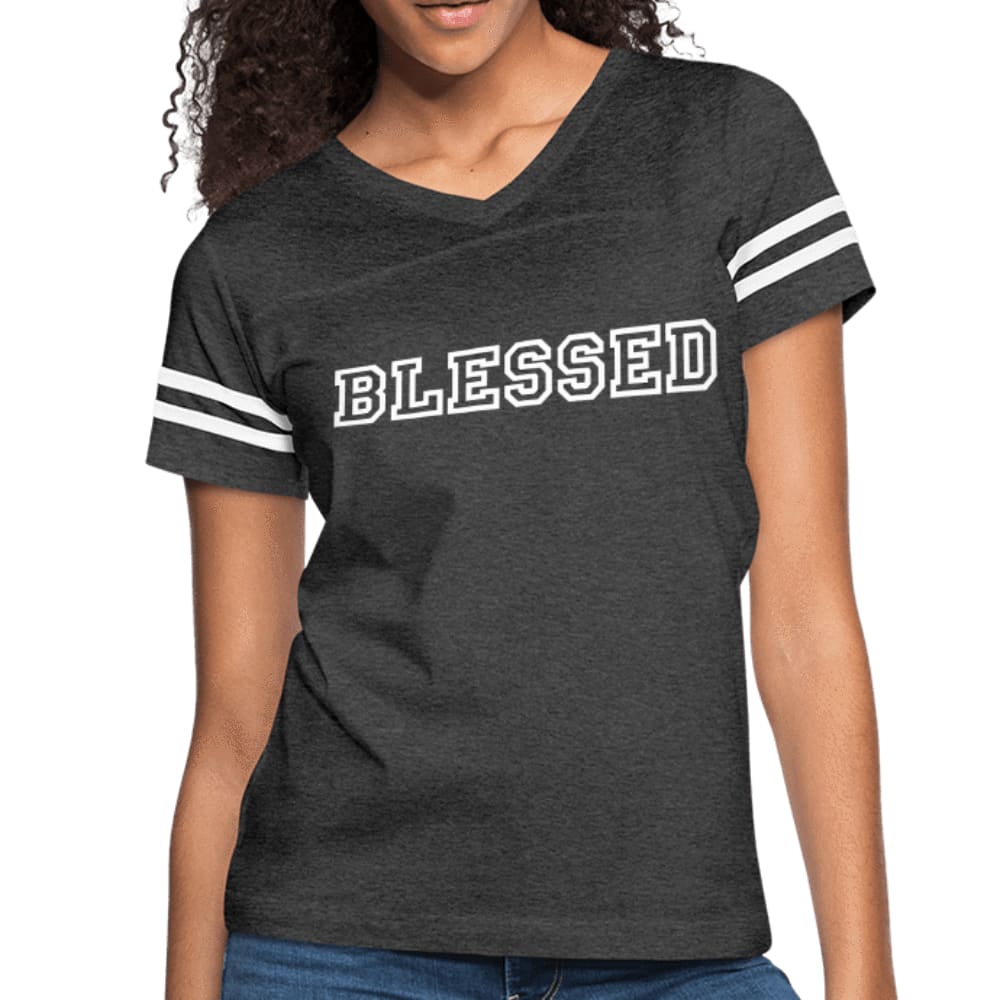 Womens Graphic Vintage Tee - Blessed Sport T-shirt-2