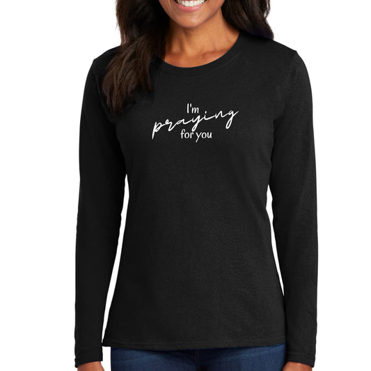 Womens Long Sleeve Graphic T-shirt - Say it Soul - I'm Praying-0