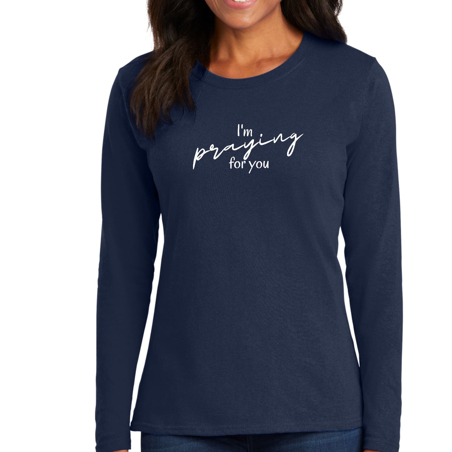 Womens Long Sleeve Graphic T-shirt - Say it Soul - I'm Praying-2