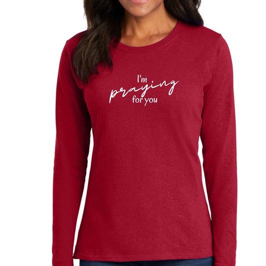 Womens Long Sleeve Graphic T-shirt - Say it Soul - I'm Praying-1