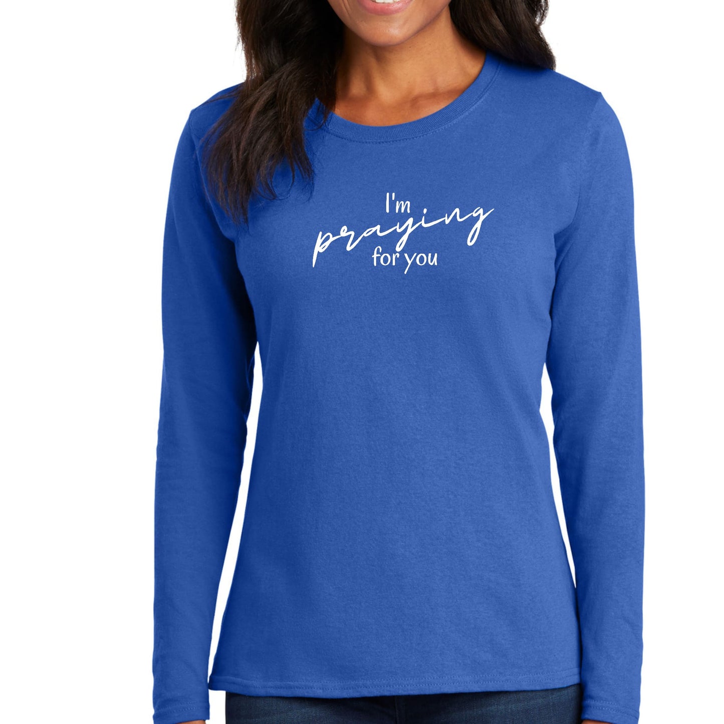 Womens Long Sleeve Graphic T-shirt - Say it Soul - I'm Praying-3