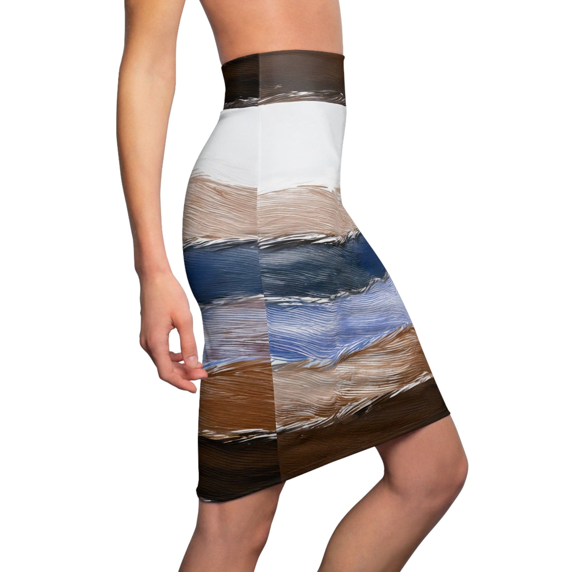 Womens Pencil Skirt - Rustic Hues Design-2
