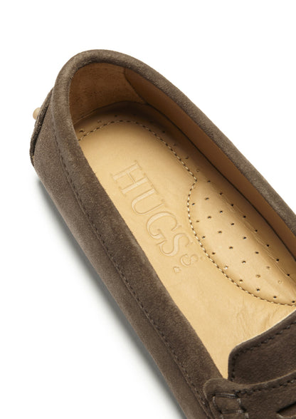 Women's Penny Driving Loafers, brown suede-3